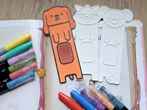 Dog Mouse Raccoon Bookmark Coloring Craft