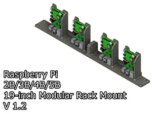 Raspberry Pi 2/3B/4B/5B 19-inch Modular Rack Mount