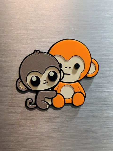 Cute Punch the Monkey Magnet & Keychain - Layered! — Фото 5 из 9