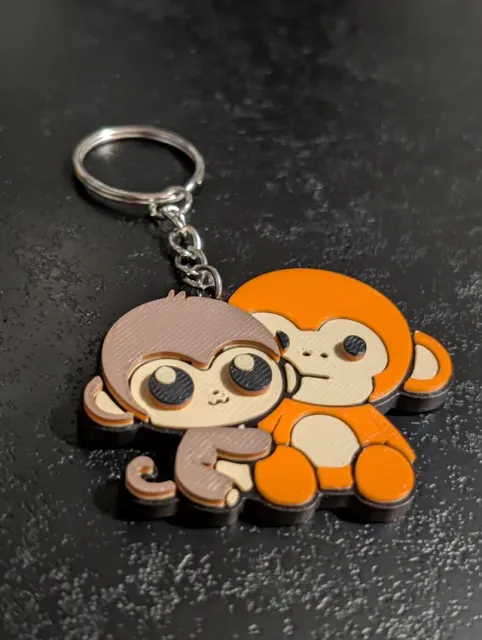 Cute Punch the Monkey Magnet & Keychain - Layered! — Фото 3 из 9