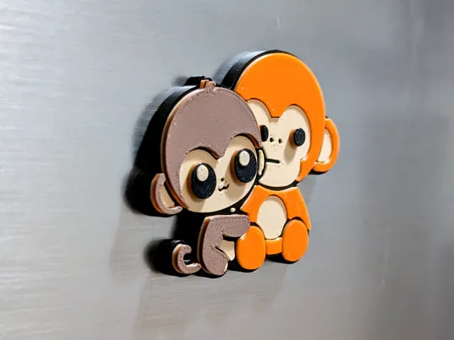 Cute Punch the Monkey Magnet & Keychain - Layered! — Фото 2 из 9