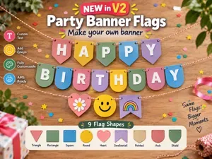 Party Banner Flags – Parametric Garland v2