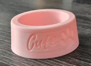 Pet bowl with tray and text (love, cute + paw)