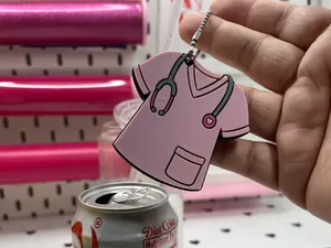 Nurse Scrub Shirt Keychain Can Opener Cover