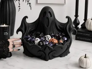Goth Halloween Samhain Ghost Candy Bowl Decor