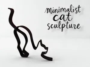 Minimalist Cat Sculpture – Modern Home Decor