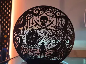 Pirates Black Pearl Medallion Silhouette Wall Art