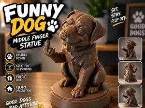 Funny Dog – Middle Finger Statue