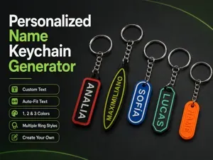 Auto-Fit Name Keychain Generator – Multiple Styles