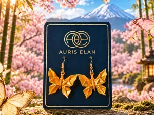 Golden Chō Origami Earrings.