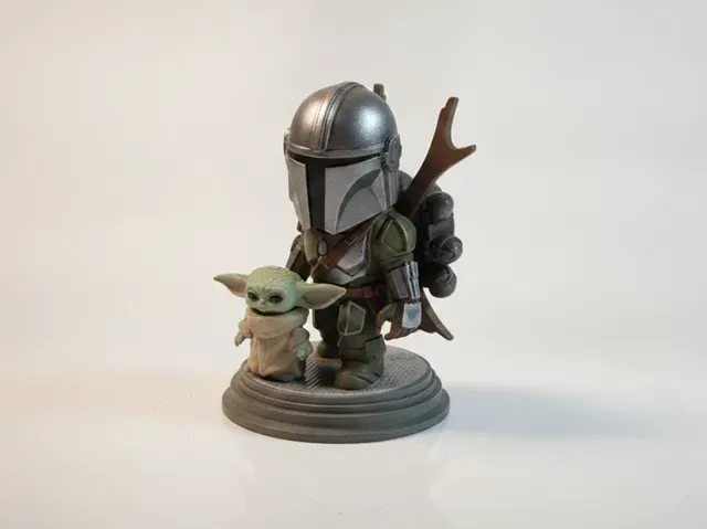 Chibi Mandalorian With Grogu From Star Wars Chibi — Image 2 of 7