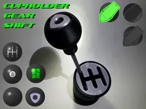 Cupholder Gear Shifter, 8 Knobs + Fidget Rotary
