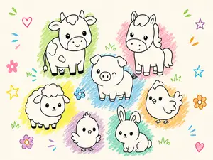 Animalitos de granja para pintar