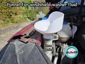 Funnel for windshield washer fluid