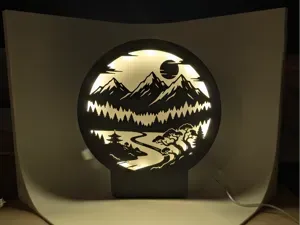 LED Silhouetten Lampe Berglandschaft Japan