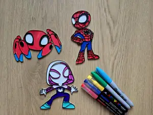 Spiderman Spidey Gwen Spider DIY Coloring Craft