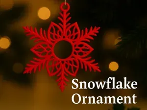 Snowflake Tree Ornament 3D Printed Decoration