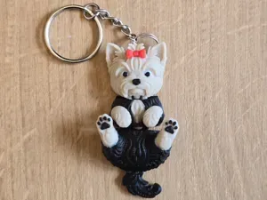 Yorkshire Terrier dog flexi keychain