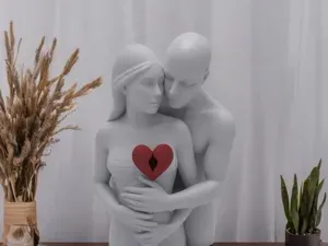 Guarding Her Heart – A Modern Sculpture of Love