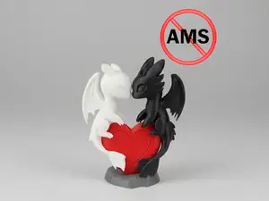 Cute loving dragon duo with heart