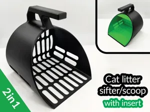 Cat litter scoop with insert