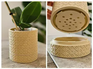 Moroccan Tile Planter with Hidden Drip Tray