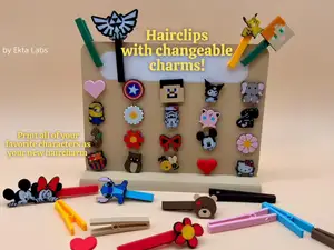 Hairclips with changeable charms! No hardware