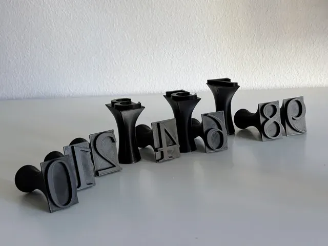 Classic Antiqua Pottery Number Stamp Set (0-9) — Image 4 of 14