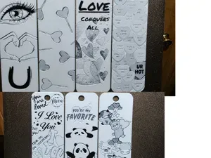 Love Conquers All Bookmark Set of 7 Black/White