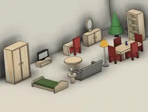 Furniture Set Dollhouse Play Set