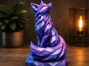 Polygon Fox – Majestic Low Poly Fox Sculpture