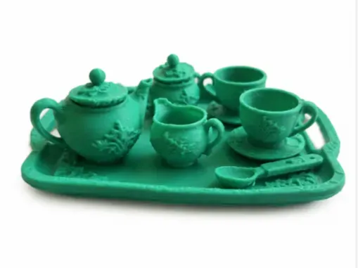 Elegant Victorian Tea Tray Set Dollhouse Miniature
