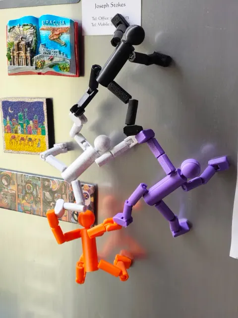 Blank Articulated Stickman Figurine (w Magnets) — Image 3 of 10
