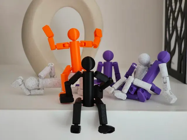 Blank Articulated Stickman Figurine (w Magnets) — Image 4 of 10