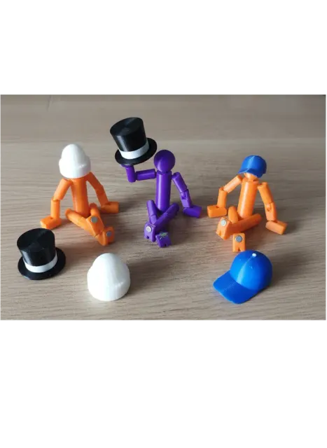 Blank Articulated Stickman Figurine (w Magnets) — Image 7 of 10