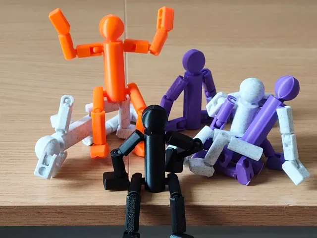 Blank Articulated Stickman Figurine (w Magnets) — Image 2 of 10