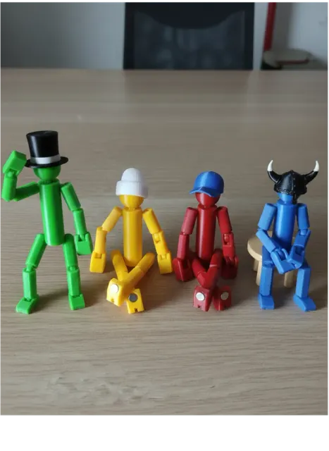 Blank Articulated Stickman Figurine (w Magnets) — Image 6 of 10