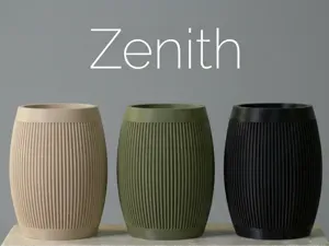 "Zenith" Pen Holder - Modern Ribbed Desk Organizer