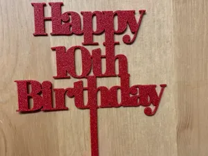 Happy 10th Birthday Cake Topper