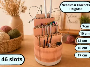 Knitting Needle & Crochet Holder – 46 Slots