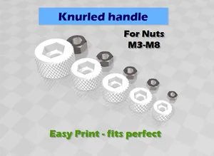 Knurled handle - M3 to M8 Nuts