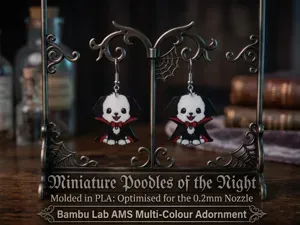 Miniature Poodles of the Night Earrings