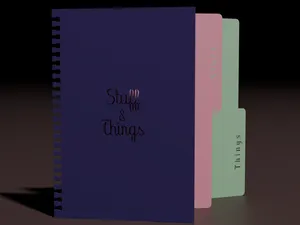Parametric Notebook Cover with Dividers Text & SVG