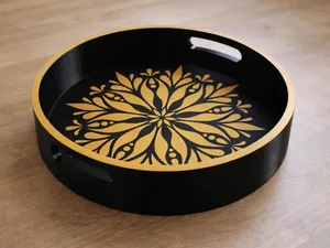 Stylish round serving tray