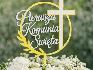 First Holy Communion Topper – Cross & Laurel