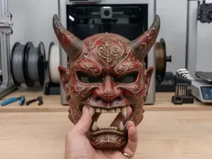 Ornate Oni Mask – Decorative Wearable Wall Mask