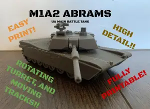 M1A2 Abrams (High Detail, fully printable!)