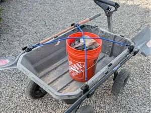 Gorilla Cart Shovel & Rake Holder with Hooks