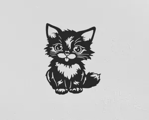 Cat Kitty 2D Art Wall Decoration