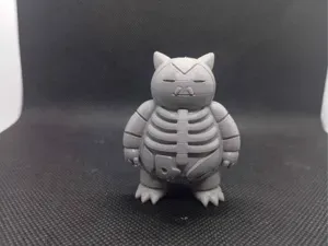 Snorlax Skeleton Toy Figure Pokemon Inspired